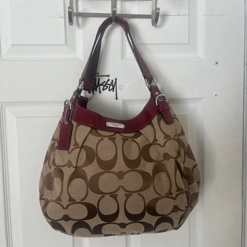 y2k 2000s Coach Signature Cs Monogram Slouchy shoulder bag / handbag